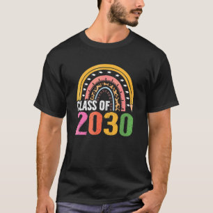 T-shirt Classe De 2030 Senior 2030 Boho Rainbow Croissance