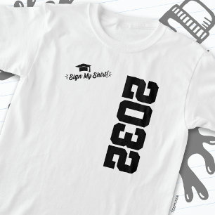 T-shirt Classe de 2032 Graduation Sign My Shirt Senior 203