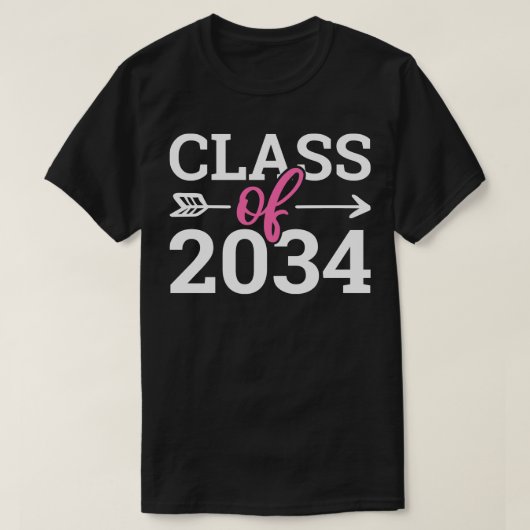 T-shirt Classe De 2034 Augmenter Avec Moi Graduation III (Design devant)