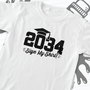T-shirt Classe de 2034 Graduation Sign My Shirt Senior 203