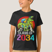T-shirt Classe de 2034 Grow With Me Dinosaur retour à l'éc (Devant)