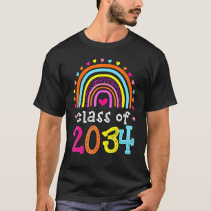 T-shirt Classe De 2034 Rainbow Graduate Préscolaire Kinder
