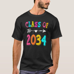 T-shirt Classe De 2034 Retour À L'École Graduate Kindergar