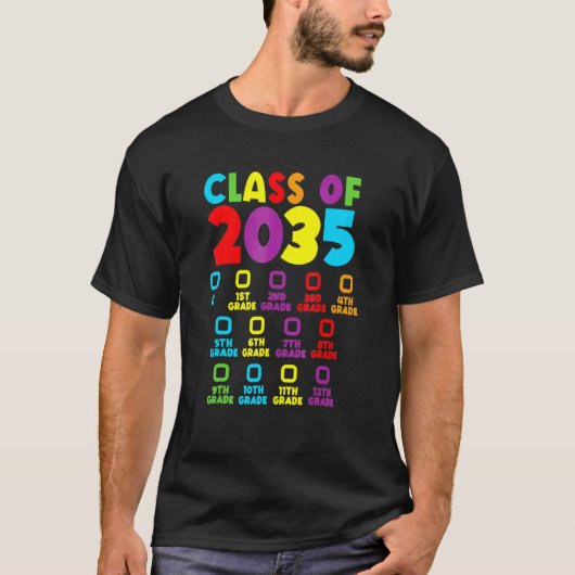 T-shirt Classe De 2035 Augmenter Avec Moi Checklist Kinder (Devant)