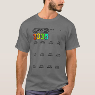 T-shirt Classe De 2035 Checklist Grow With Me Kindergarten