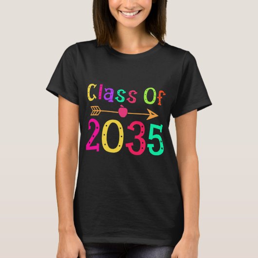 T-shirt Classe De 2035 Pré K À 12 Empreinte Sur (Devant)