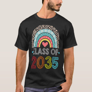 T-shirt Classe De 2035 Rainbow Pink Graduate Préscolaire T