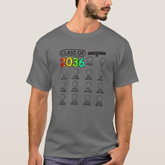 T-shirt Classe De 2036 Augmenter Avec Moi Check-Mark Space (Devant)