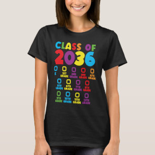 T-shirt Classe De 2036 Augmenter Avec Moi Checklist Kinder
