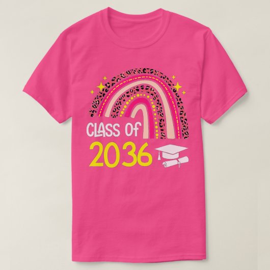 T-shirt Classe De 2036 Diplômé Supérieur Rainbow F (Design devant)