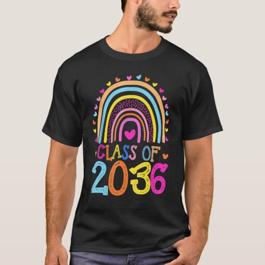 T-shirt Classe De 2036 Rainbow Pre K Kindergarten Graduati (Devant)