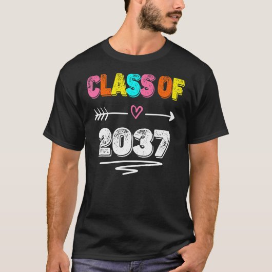 T-shirt Classe De 2037 Augmenter Avec Moi Premier Jour De (Devant)