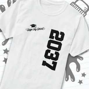 T-shirt Classe de 2037 Graduation Sign My Shirt Senior 203