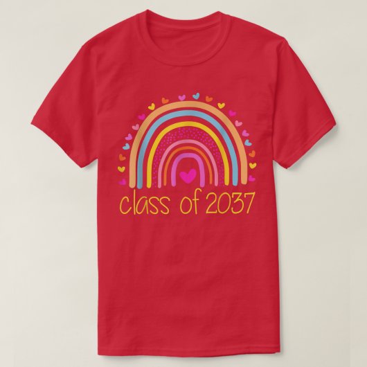 T-shirt Classe De 2037 Rainbow Preschool Kindergarten Grad (Design devant)