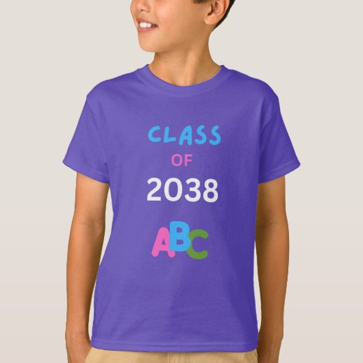 T-shirt Classe de 2038 avec abc (Devant)