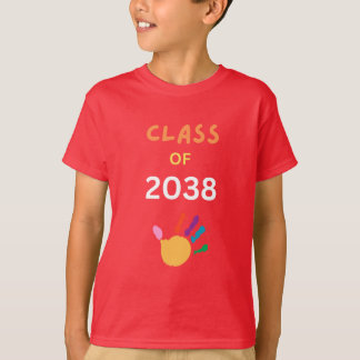 T-shirt Classe de 2038 avec peinture aux doigts