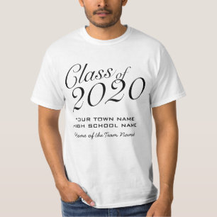 T-shirt Classe de base de 2020 avec le nom d'école et le
