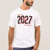 T-shirt Classe de chiffres ombrés Red Bold de 2027 (Devant)