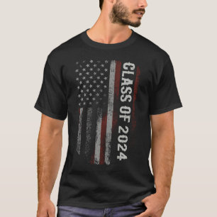 T-shirt Classe de diplôme de 2024 Vintage US American Flag