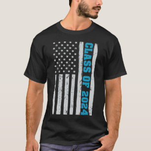 T-shirt Classe de fin d'études 2024 Vintage Drapeau Améric