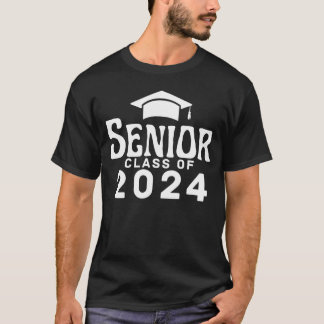 T-shirt Classe de graduation 2024 thème imprimé.