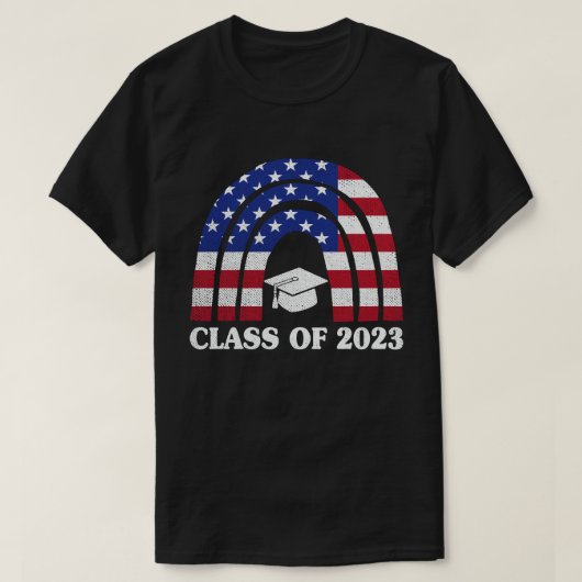 T-shirt Classe de graduation de 2023 Rainbow Us American F (Design devant)