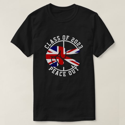 T-shirt Classe De Graduation De 2025 Peace Out UK Graduate (Design devant)