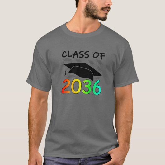 T-shirt Classe De Graduation De 2036 Imprimés À La Main Es (Devant)