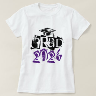 T-shirt Classe de graduation de la typographie violette de