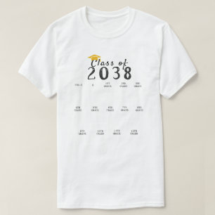 T-shirt Classe de Graduation d'empreinte manuscrite de 203