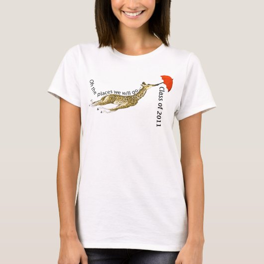 T-shirt Classe de parapluie de girafe lunatique (Devant)