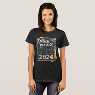 T-shirt classe de retraite de 2024 compte à rebours en cou