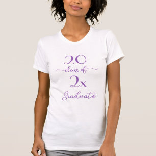 T-shirt Classe De Script Violet De 2024 Graduate