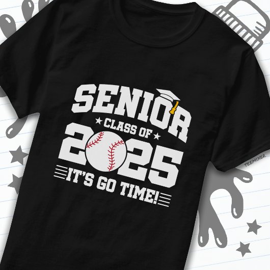 T-shirt Classe d'équipe de baseball de 2025 Graduation Sen