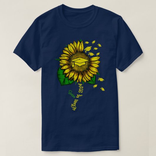 T-shirt Classe d'études supérieures de tournesol de 2024 (Design devant)