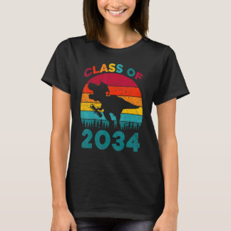 T-shirt Classe Dinosaure De 2034 Première Jour D'Enfance J