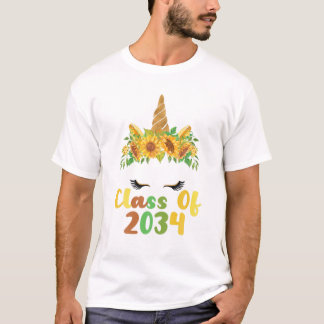 T-shirt Classe Drôle De 2034 Unicorn Croissance Avec Moi G