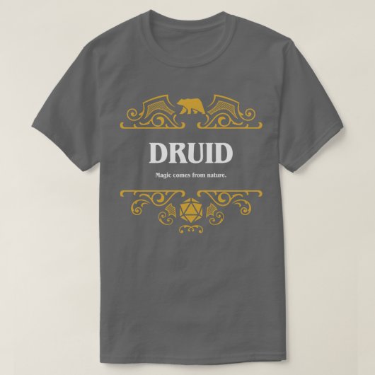 T-shirt Classe Druid Tabletop RPG Jeu 1 (Design devant)