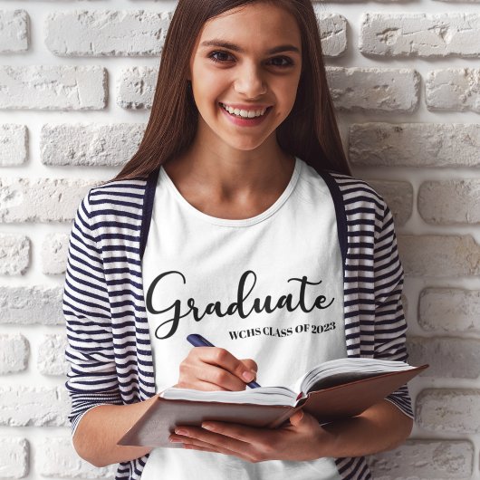 T-shirt Classe Graduate De Script Simple