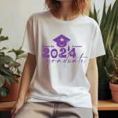 T-shirt Classe Graduate Personnalisée de 2024 Violet