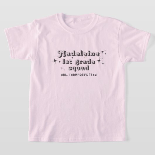 T-shirt Classe Grey Noir Nom de l'enseignant Équipe N'impo (Poser)