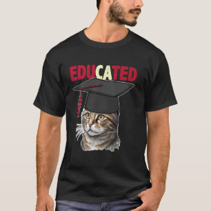 T-shirt Classe Instruite Drôle De 2025 Chat Avec Chapeau D