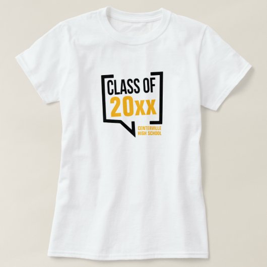 T-shirt Classe Jaune Année Voix Buble (Design devant)