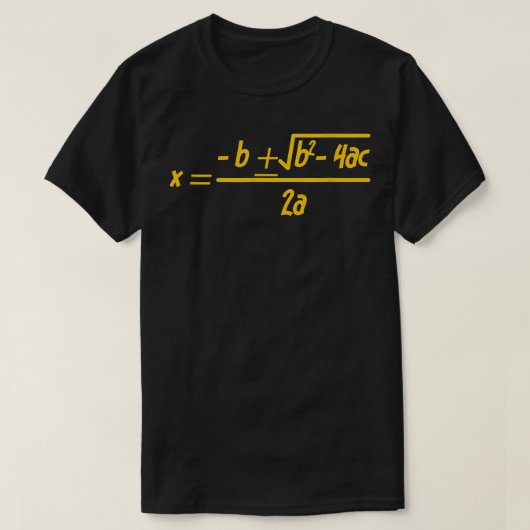 T-shirt Classe math de formule quadratique (Design devant)