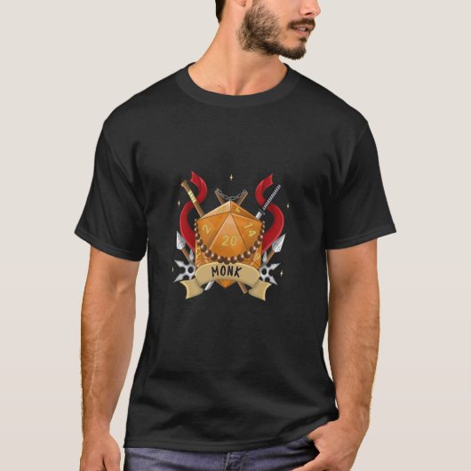 T-shirt Classe Monk Alignement Dice Dungeon Rôle Jeu de rô (Devant)