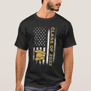 T-shirt Classe Of 2022 Graduate Hommes Drapeau Américain G