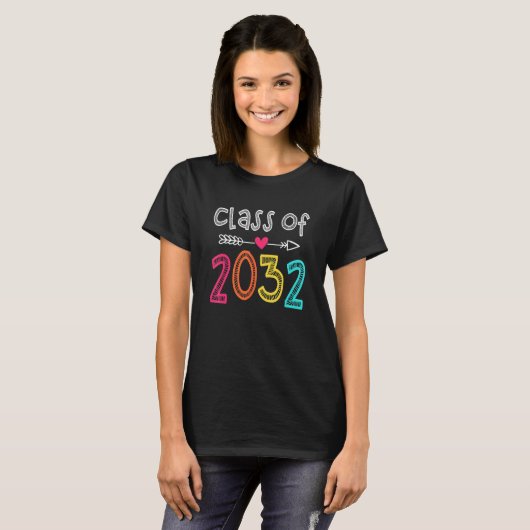 T-shirt Classe Of 2032 Pre K Graduate Preschool Graduation (Devant entier)