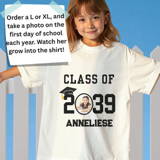 T-shirt Classe personnalisée de 2039 Grandir avec moi Prem