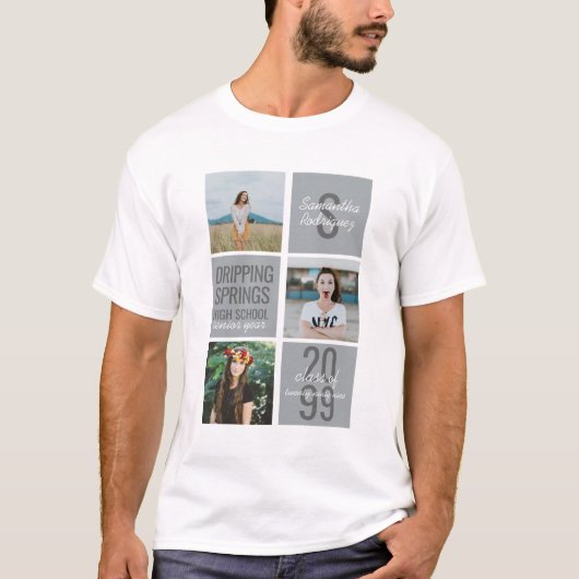 T-shirt Classe Silver Grey 3 Photo Fun Boxes Année (Devant)