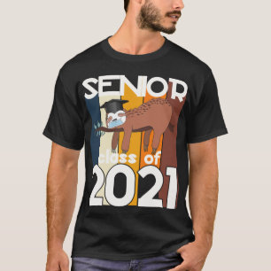 T-shirt Classe supérieure de 2021 Sloth Quarantine Gradua